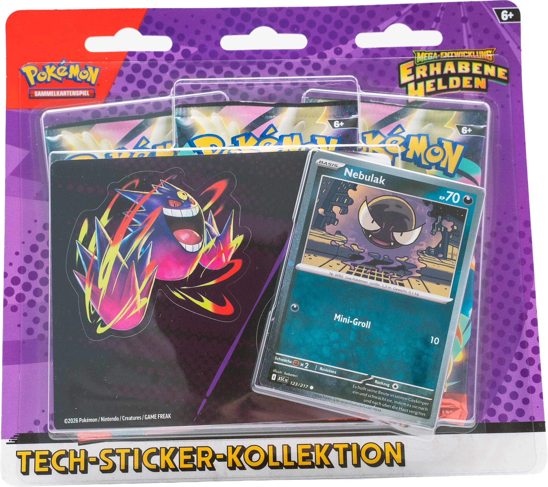 Pokémon Tech-Sticker-Kollektion „Mega-Entwicklung – Erhabene Helden: Nebulak“ (DE)